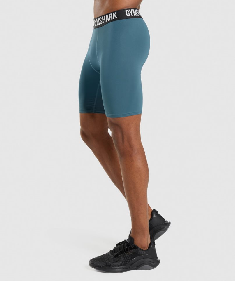 Men's Gymshark Element Baselayer Shorts Turquoise | NZ 1FMGWP